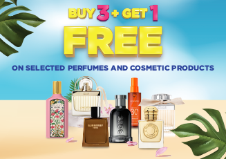 BUY 3 GET 1 FREE ON SELECTED PERFUMES AND COSMETICS PRODUCTS